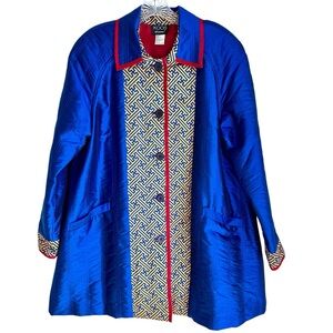 Koos of Course! 100% Silk Vintage 80’s Car Coat Size Medium